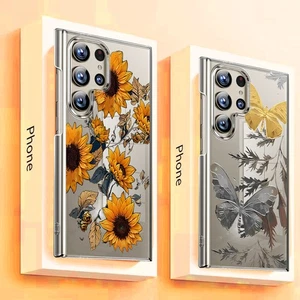 Case For Samsung S25 Ultra S24 S23 A56 A16 A15 A55 Clear Hard Sun Flower Cover - Picture 1 of 17