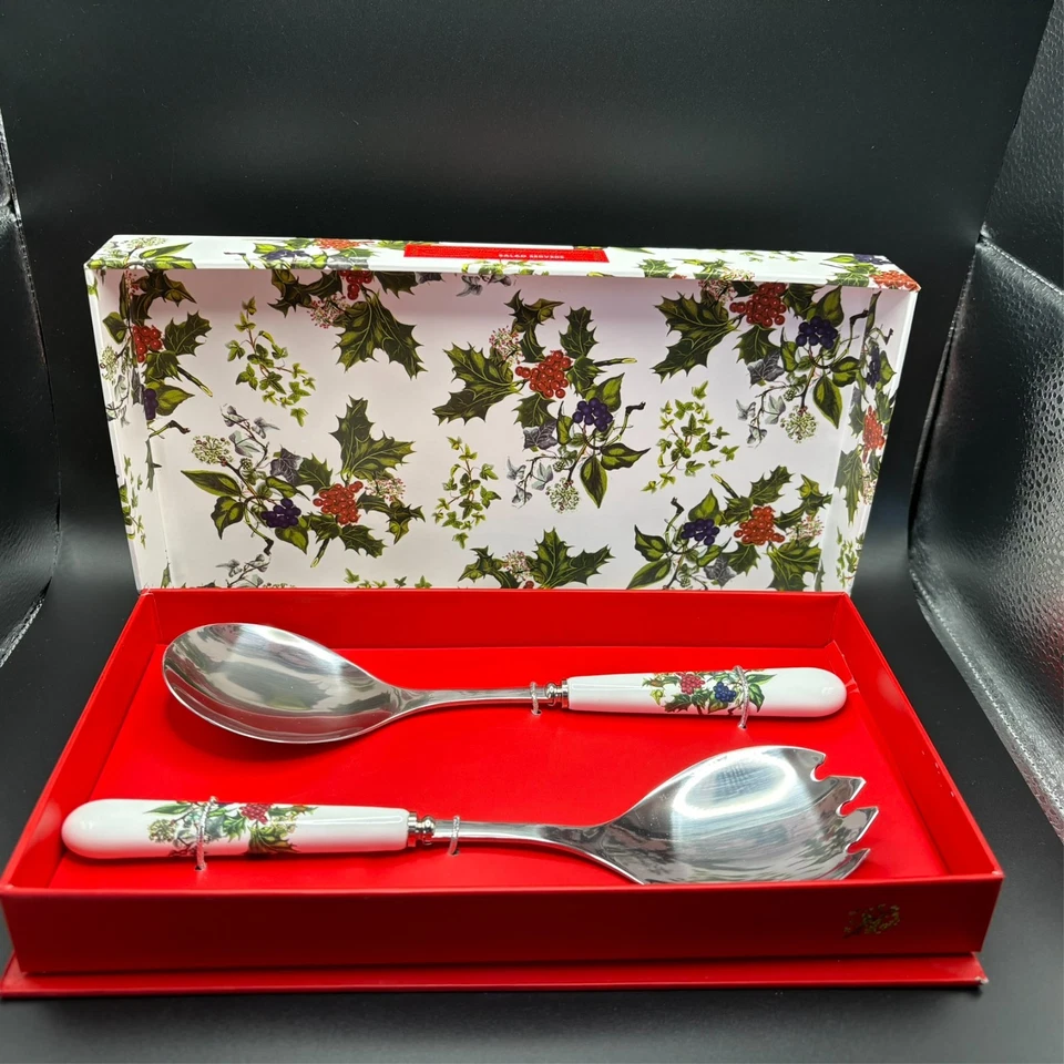 Portmeirion The Holly and The Ivy Salad Servers Hv1107