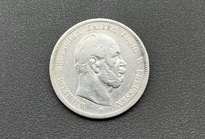 900/- Silbermünze, 5 Mark, Deutscher Kaiser Wilhelm, König v. Preussen, 1875, B - Bild 1 von 2