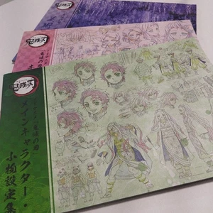Kimetsu no Yaiba Cazador de Demonios Libro de Arte Hojas de Personajes Juego de 3 Libros Anime - Imagen 1 de 5