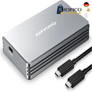 USB-C Aluminiumgehäuse | Thunderbolt 5 kompatibel | PCIe 2280 M-Key - Photo 1/11