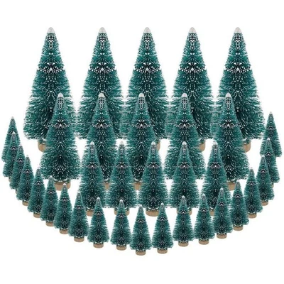 35 PCS Miniature Christmas Tree Artificial Snow Frost Trees Pine Trees for8124 - Image 1 of 4