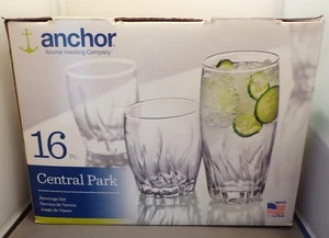 16 Anchor Hocking Drinking Glasses - Eight Each, 12 and 16 ounces. - Picture 1 of 7