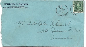 1936 ANCIENNE ENVELOPPE AVEC TIMBRE DE EMILIEN L. MORIN VENDEUR DE BOIS - Picture 1 of 1