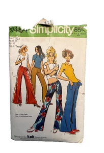 VTG 1970s Simplicity 9484 Sewing Pattern Flare & Bell Bottom Pants Size 11/12 - Picture 1 of 13