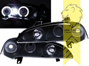 LT Pair LED DRL Lightbar Headlights Opel Vauxhall Tigra A 1 94-00 Black LHD - Picture 1 of 6