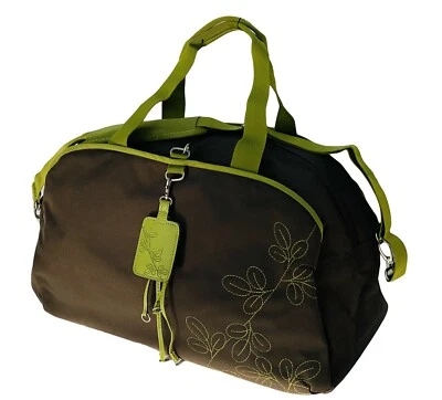 New Vintage AMERICAN TOURISTER Ladies Womens Holdall Overnight Bag Brown Lime - Image 1 of 4