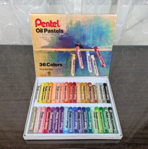 Vintage Pentel Oil Pastels 36 Colors Art Set Most are Full Sticks Taiwan - Picture 1 of 12