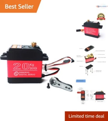 20KG Digital Servo Full Metal Gear Waterproof 270° Rotation for RC Robots - Image 1 of 4