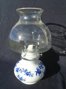 Lamplight Farms Bavarian Porcelain Blue & White Oil Lamp - Picture 1 of 9