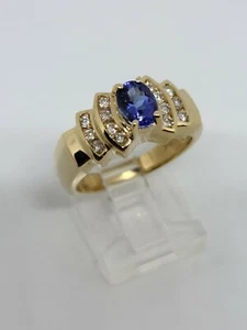 LeVian 14K Yellow Gold, Natural Diamond & Tanzanite Ring Size 7.25 MSRP $4,000 - Picture 1 of 10