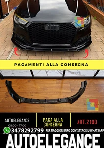 2190 DIVISOR ADECUADO PARA AUDI A3 8V2016-2020 LIFT ESTÁNDAR NEGRO BRILLANTE - Imagen 1 de 10