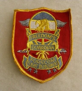 Patch giacca aviaria esercito anni 60 "FORSCOM FLIGHT DISTACCAMENT" "GUARDIANO DELLA LIBERTÀ" - Foto 1 di 2