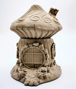 Mushroom Fairy House Stash Jar Incense Burner Mold Slip Casting plaster mold - Picture 1 of 13