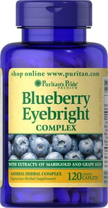 Puritan's Pride Blueberry Eyebright Complex - 120 Caplets - Picture 1 of 4