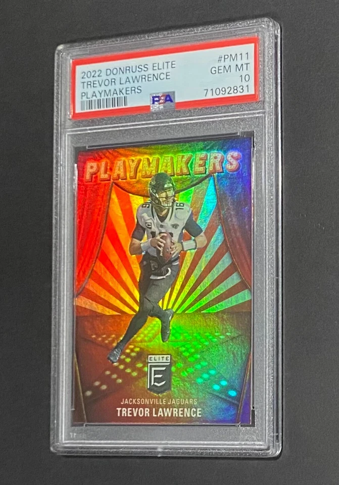 2022 DONRUSS ELITE TREVOR LAWRENCE PLAYMAKERS INSERT JAGUARS #PM11 PSA 10 POP 3 - Image 1 of 4