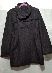 Steve Madden Gray Long Sleeve Button Up Womens Coat Jacket Size Large - Picture 1 of 4