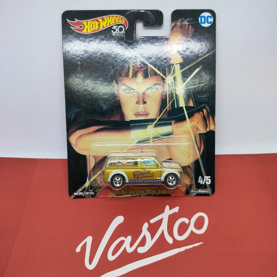 Hot Wheels 2018 Pop Culture Alex Ross 67 Austin Mini Van Wonder Woman DC