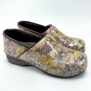 Womens Dansko XP Floral Patent Leather Slip On Nursing Clogs Size EURO 40 9.5-10 - Picture 1 of 10