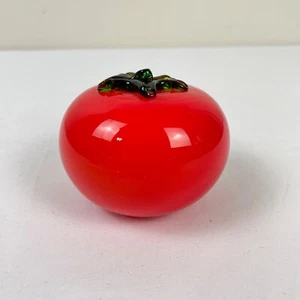 Pisapapeles Decorativo Vidrio Soplado Fruta Rojo Tomate Estilo Murano - Imagen 1 de 4