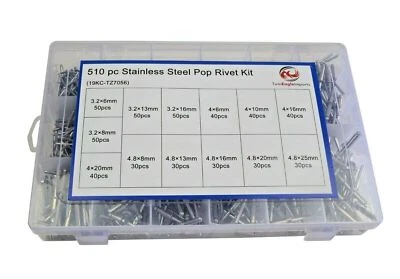 510pc 304 Stainless Steel Pop Rivit Grab Kit - image 1 of 4