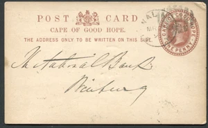 CAPE OF GOOD HOPE (22519): 1891 BONC a Lindley, Orange Free State/cancelar/tarjeta - Imagen 1 de 2