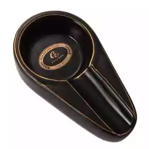 Cigar Ashtray Ceramic Ashtray for Cigars Outdoor Cigar Ash Tray Accessoires(Blac - Picture 1 of 7