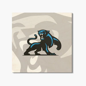 Montaña rusa cuadrada de madera Carolina Panthers Mascot NFL Sport 4"" X 4"" - Imagen 1 de 3