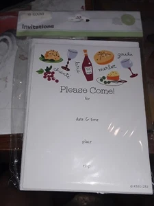 Party Invitations PLEASE COME 10 Cards & Envelopes By Mara-Mi New - Imagen 1 de 10