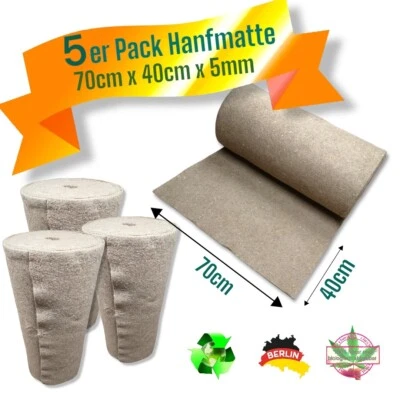 ZUGESCHNITTEN DURCH TIERBEDARF JEMIKE® 5x Hanfmatte, Bunny Pad 70cmx40cmx5mm Hemp Mat, Nagerfloor, Gehege, Nagermatten
