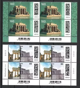 Germany 2023, 2024 Berlin, Brandenburg Door Two Blocks of Four MNH Page corner - Picture 1 of 1