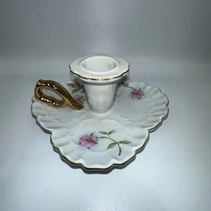 Lefton portacandele conico in ceramica con porta dita e rosa rosa vintage rosa - Foto 1 di 6