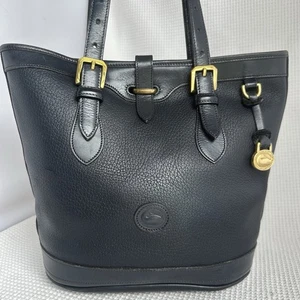 Borsa a tracolla piccola vintage Dooney & Bourke blu navy pelle ciottoli - Foto 1 di 16