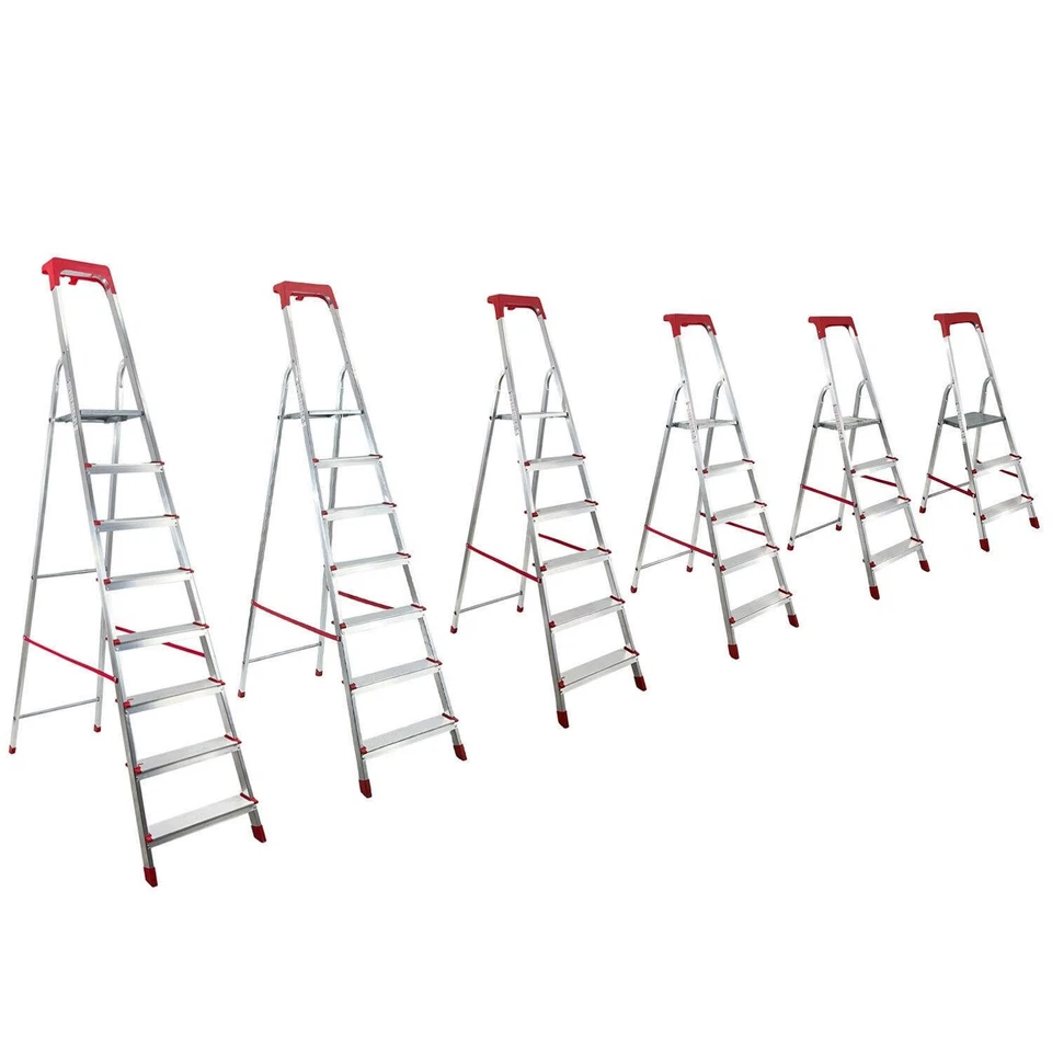 SCALA IN ALLUMINIO 8 7 6 5 4 3 GRADINI LEGGERA PIEGHEVOLE 150kg DOMESTICA - Immagine 1 di 4