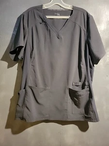 Cherokee I Flex Dark Grey Scrub Top Size 3XL - Picture 1 of 21