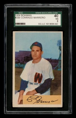 1954 Bowman Set-Break #200 Connie Marrero SGC 3 VG - Image 1 of 3