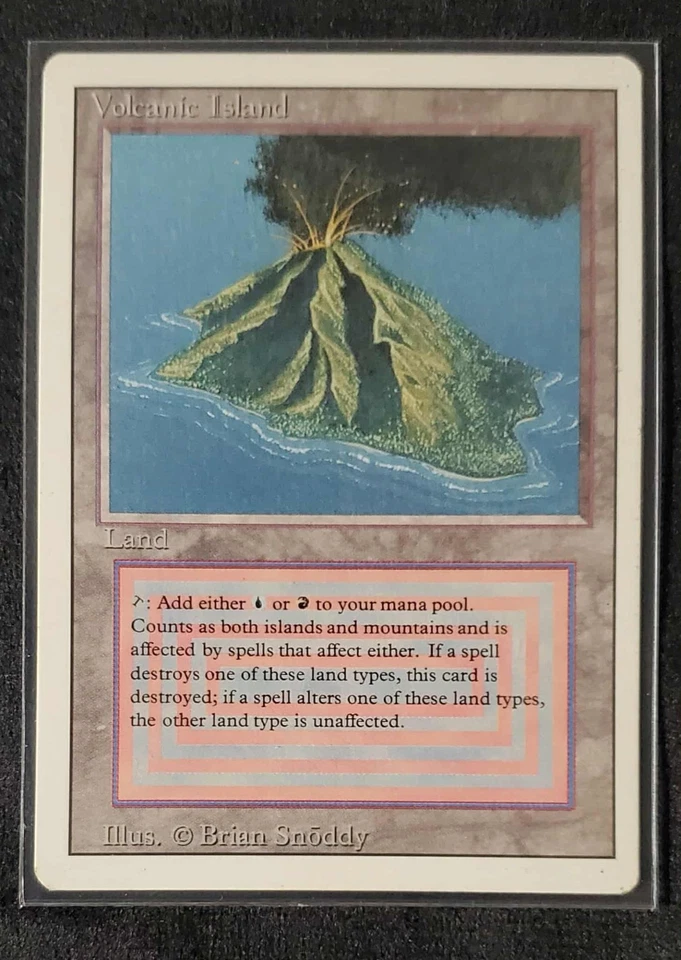 MtG Magic the Gathering Revised Edition 1994 Volcanic Island Dual Land LP - Image 1 of 2