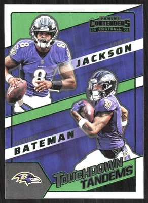 4215I 2022 Contenders #TDT-LJA Jackson / Bateman Touchdown Tandems Emerald - Image 1 of 2