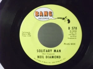 Neil Diamond,Bang 578,"Solitary Man",US,7" 45,1968 PROMO rock hit classic,Mint - Picture 1 of 2