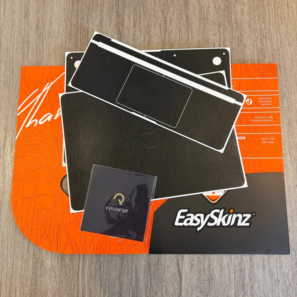 Skin Cover Set for Macbook Air 13” (2020) A2337 Black Leather QSKINZ - image 1 of 4