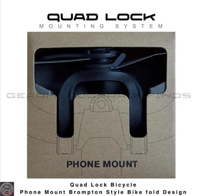 Quad Lock Bicycle Phone Mount Brompton Style Bike fold Designed Quadlock - Image 1 of 4