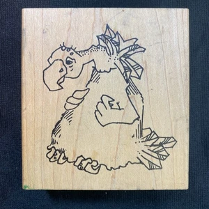 Waiting Vulture Cartoon Style rubber stamp about 4x4Inches - Picture 1 of 4