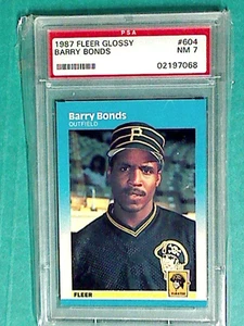 CARTE CLASSIFICATE BARRY BONDS - 1987 FLEER GLOSSY N. 604 PSA NM 7 021970068 - Foto 1 di 2