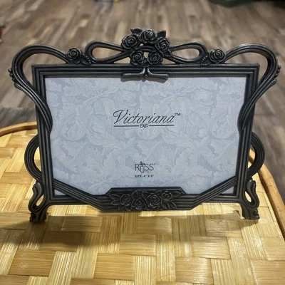 Russ Victoriana Pewter Gray Silver Metal 6X7" Vine Floral 4X6" Photo Pic Frame - Image 1 of 4