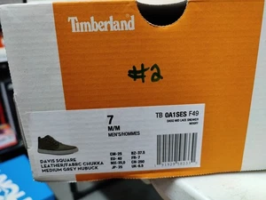 Neu Timberland Herren Davis Square Leder/Stoff Mittel Spitze Sneaker 7 Grau - Bild 1 von 5