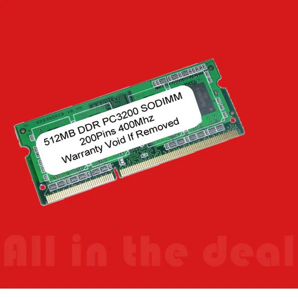 512MB DDR 400MHz PC3200 SODIMM 200pin LAPTOP MEMORY - Image 1 of 1
