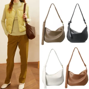 Bolso de hombro drapeado de cuero bandolera bolso hobo bolso de mano - Imagen 1 de 37