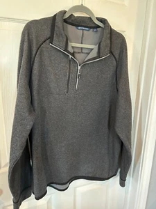 Cutter & Buck Men's Long Sleeve Half Zip Overknit Pullover - Grey/Black XL - Picture 1 of 6