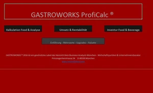 Gastronomie Kalkulationsprogramm "GASTROWORKS ProfiCalc" - Meisterqualität - Bild 1 von 6