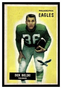 1955 BOWMAN DICK BIELSKI #149 ROOKIE CARD PHILADELPHIA EAGLES HIGER GRADE NICE!